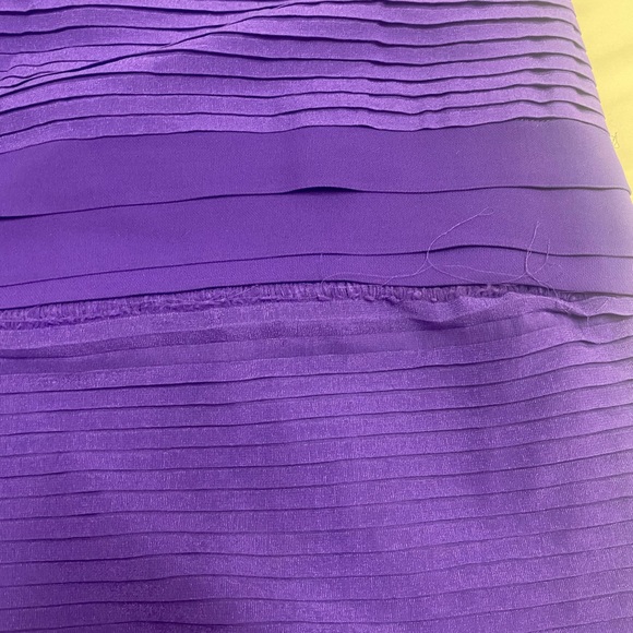 Diane Von Furstenberg Purple Pleated Silk Square Neck Merle Dress size 0 - Picture 10 of 16